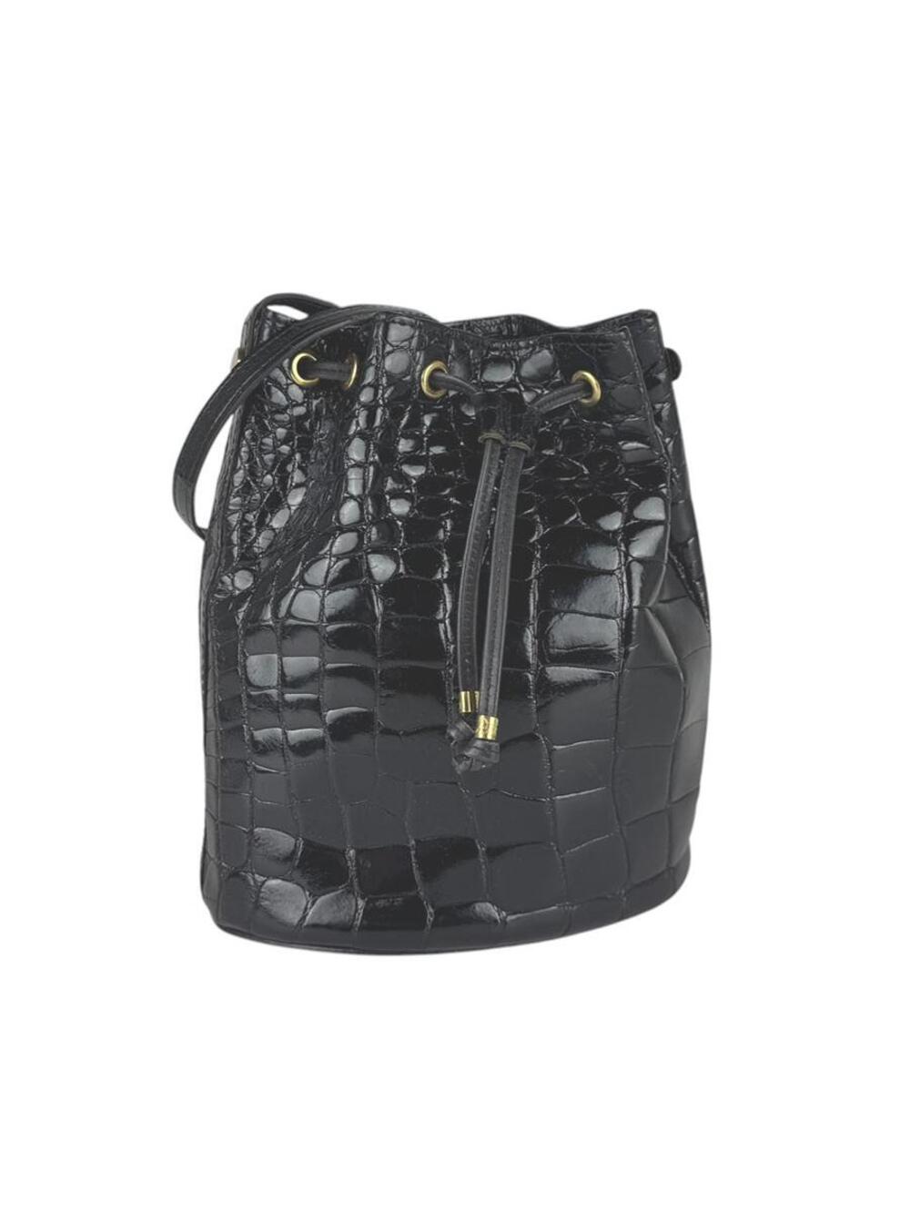 Auth Celine Shoulder Bag Black Embossed #351408C41B